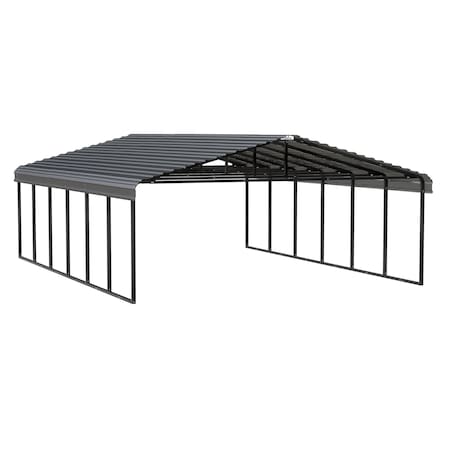 Arrow Storage Products Carport 20 ft. x 29 ft. x 9 ft. Charcoal CPHC202909